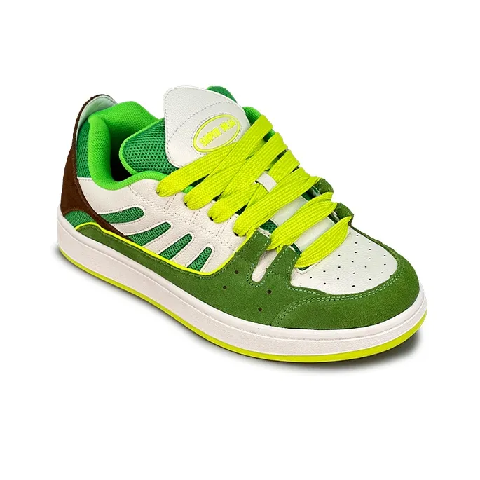 LuzaoT SUPER DRAG Puffy Shoes Stylish Skateboarding Shoes Unisex Esports Green-4