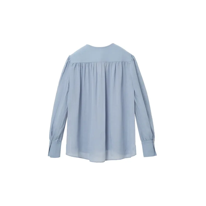 OVV Shirts Women's Denim Blue Solid Color 02-1