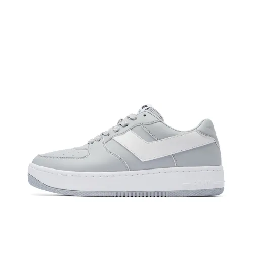 PONY LIGHTING Low-Top Skateboard Shoes Unisex Gray White