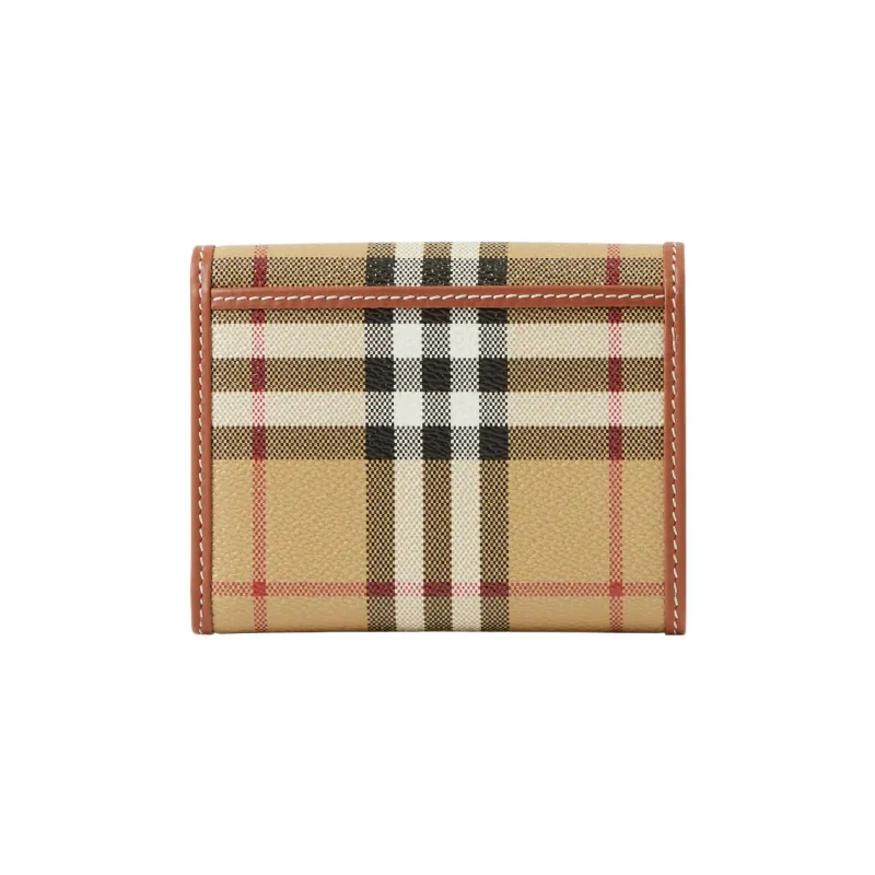 Burberry Polyurethane And Polyester Blend Wallet Small Size Women's Beige-3