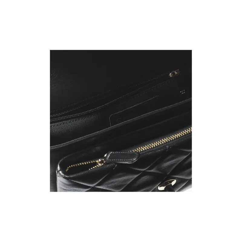 CHANEL Calfskin Pochette, Shoulder Bag, Crossbody Bag Trumpets Women's Black-2