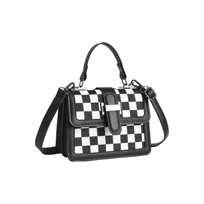 SURELAPTOP PU Small Square Bag, Crossbody Bag Small Size Women's Checkerboard/Houndstooth/Diamond/Print-2