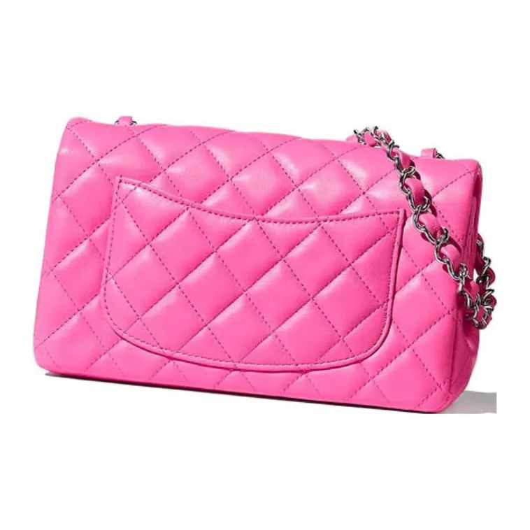 CHANEL Lambskin Crossbody Bag, Shoulder Bag Mini Women's Neon Pink Red-2