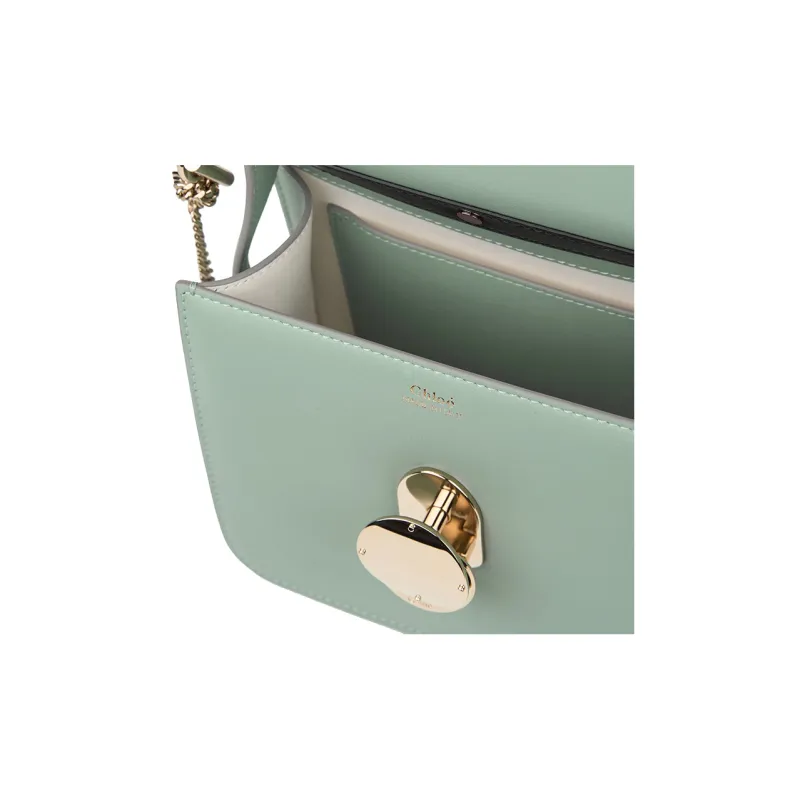 Chloe Calfskin Shoulder Bag, Crossbody Bag, Handbag Small Size Women's Green-3
