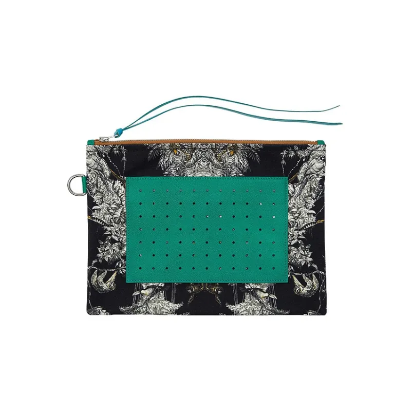 HERMES Sheepskin Cotton Clutch Small Size Women's Multicolor-1