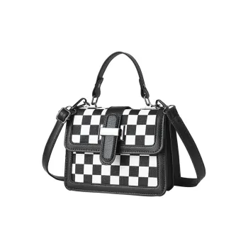 SURELAPTOP PU Small Square Bag, Crossbody Bag Small Size Women's Checkerboard/Houndstooth/Diamond/Print