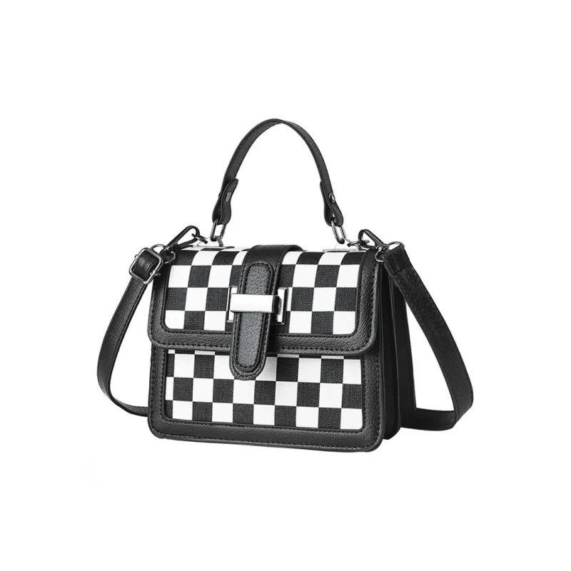 SURELAPTOP PU Small Square Bag, Crossbody Bag Small Size Women's Checkerboard/Houndstooth/Diamond/Print-0