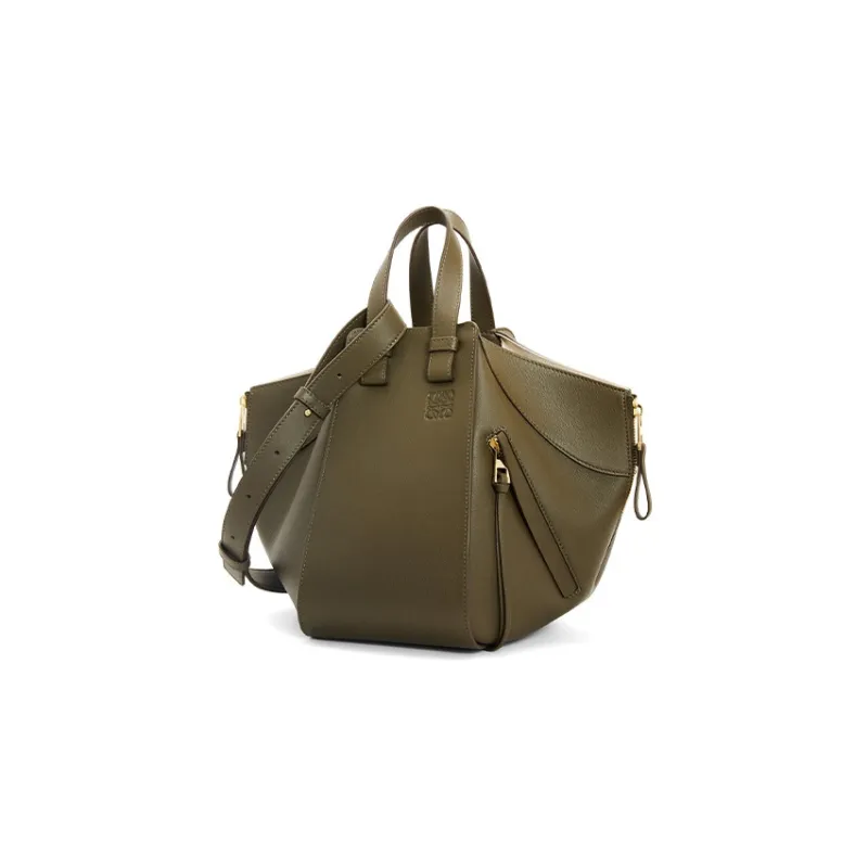 LOEWE Hammock Calfskin Hammock Bag Shoulder Bag Crossbody Bag Handbag Small Size Women's Dark Khaki Green-1