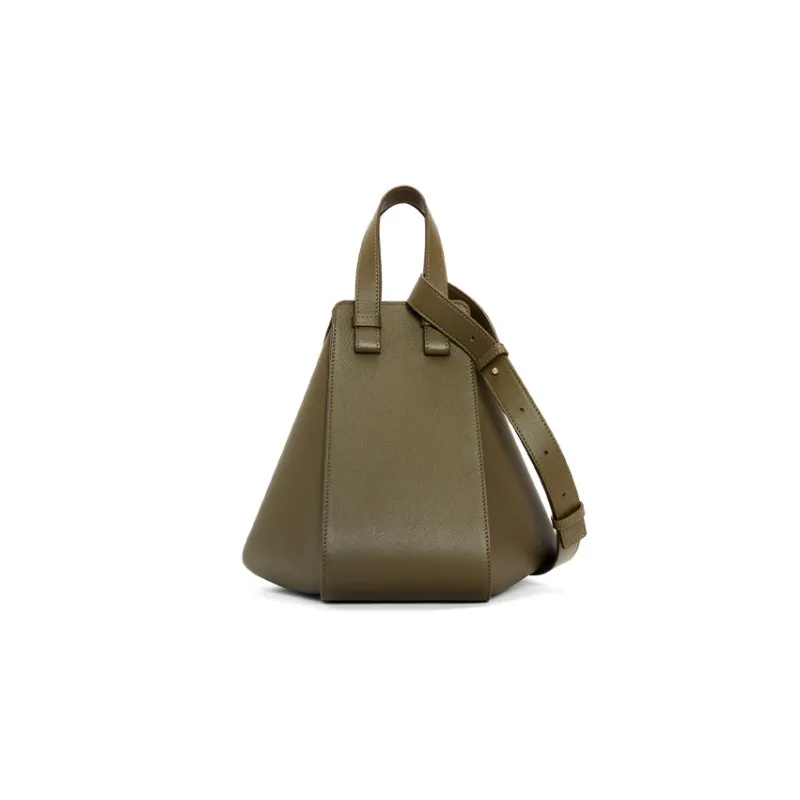 LOEWE Hammock Calfskin Hammock Bag Shoulder Bag Crossbody Bag Handbag Small Size Women's Dark Khaki Green-3