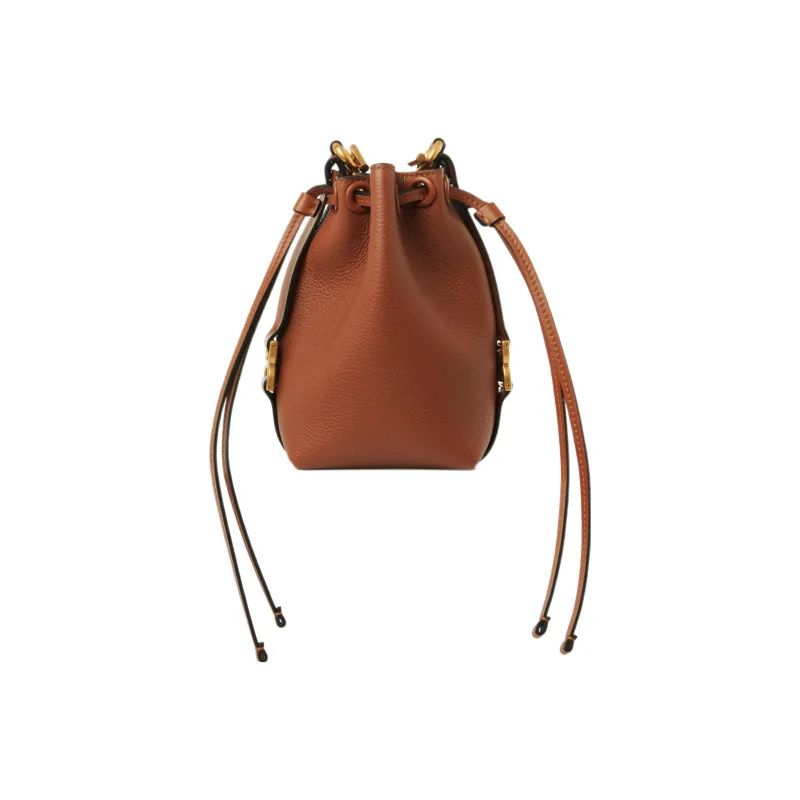 Chloe Grain Calfskin Shoulder Bag, Crossbody Bag Extra Mini Women's Brown Yellow-0
