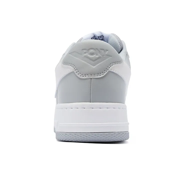 PONY LIGHTING Low Top Skateboard Shoes Unisex Gray White-4