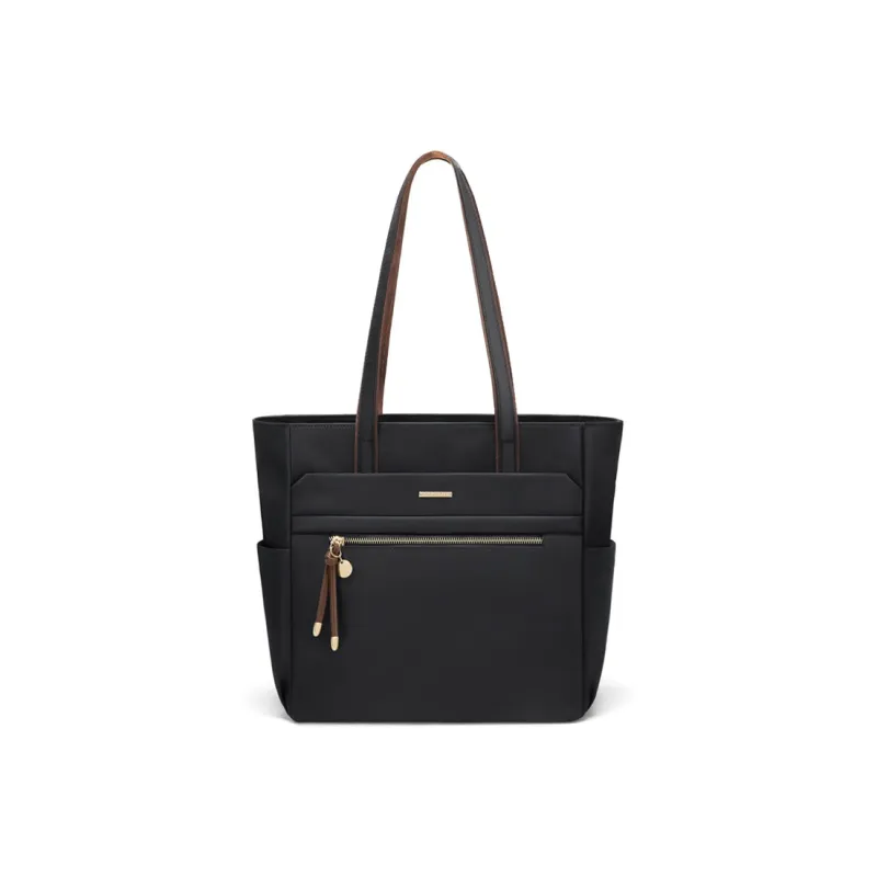 GOLF Fabric 15 Inch Laptop Bag Tote Bag Shopping Bag Shoulder Bag Large Size Women's Apricot/Modern Gray/Elegant Black-1