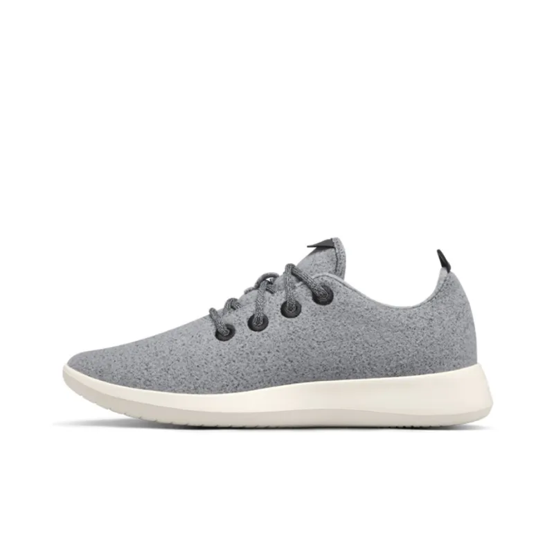 Allbirds Wool Runner Slip-Resistant Breathable Low-Top Sports Casual Shoes Men's Water Mist Ash-0