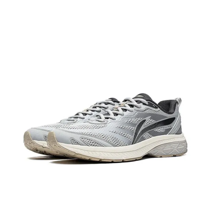 LiNing Shake It Up Anti Slip And Wear Resistant Breathable Low Top Running Shoes Men's Light Smoke Gray-2