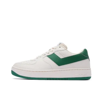 PONY Lighting Breathable Slip Resistant Low Top Skateboard Shoes Unisex White Green
