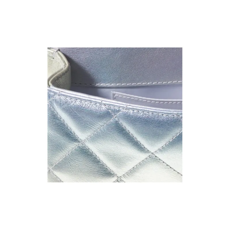 CHANEL Classic Flap CF Calfskin Flap Bag, Shoulder Bag, Crossbody Bag Women's Iridescent Pearlescent Gradient-3