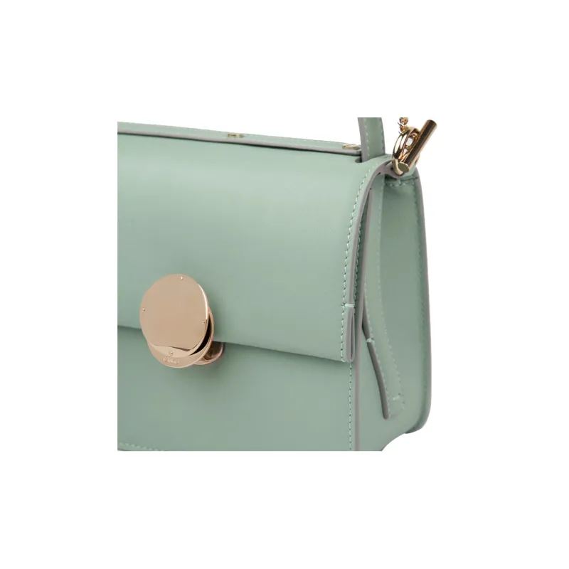 Chloe Calfskin Shoulder Bag, Crossbody Bag, Handbag Small Size Women's Green-4