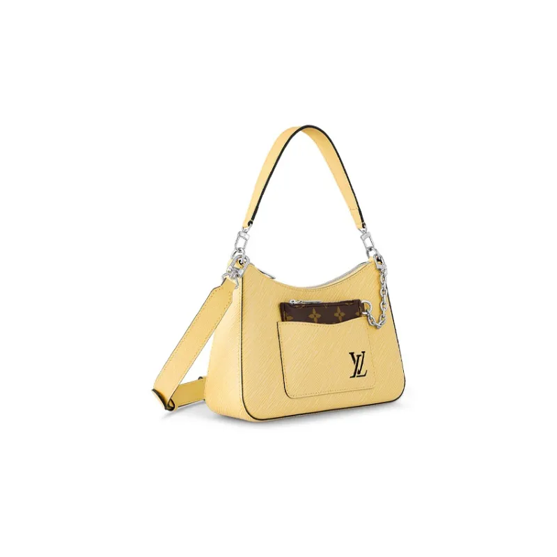 LOUIS VUITTON Cow Leather Handbag, Shoulder Bag Women's Yellow-1