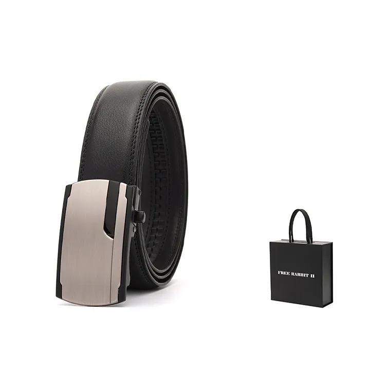 FREE RABBITⅡ Young And Middle Aged Belt Business Automatic Buckle Cow Leather Leather Belts Men's Width  3.5cm-6