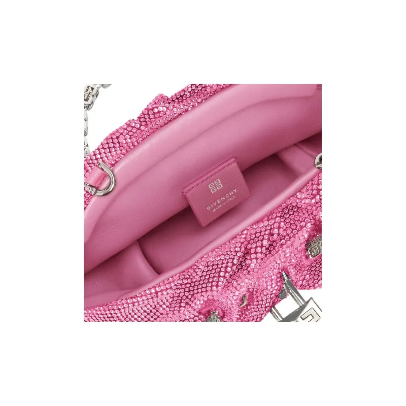 Givenchy Kenny Cow Leather Shoulder Bag Crossbody Bag Handbag Mini Women's Pink-4