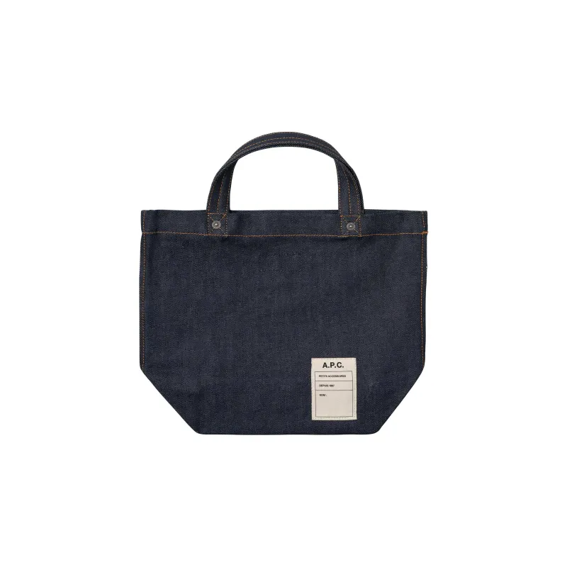A.P.C Cotton Tote Bag, Shopping Bag, Handbag Mini Women's Blue-1