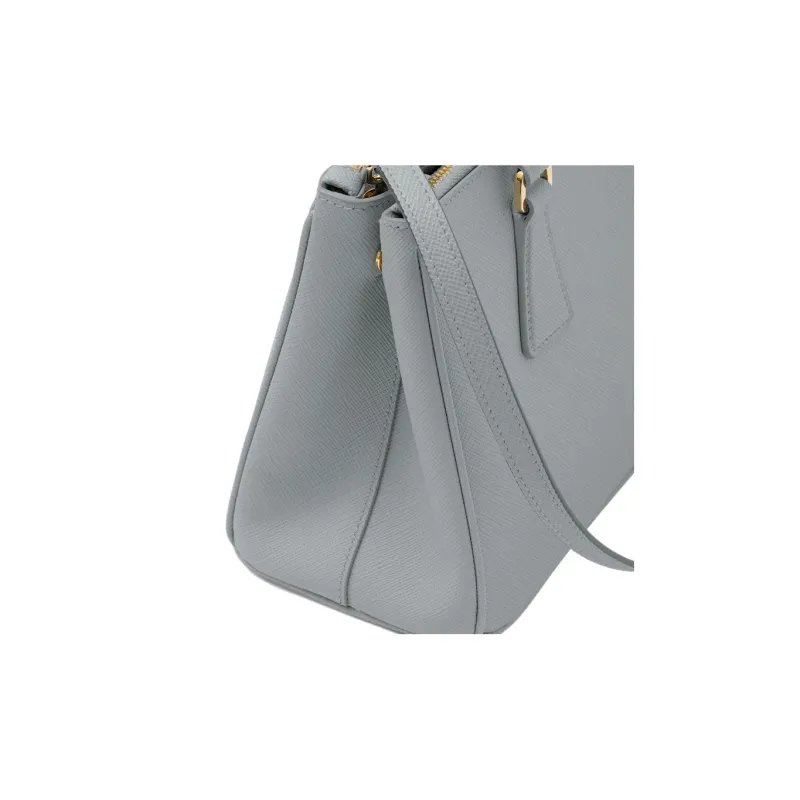 PRADA Galleria Killer Bag Leather Shoulder Bag Crossbody Bag Handbag Small Size Women's Cornflower Blue-3