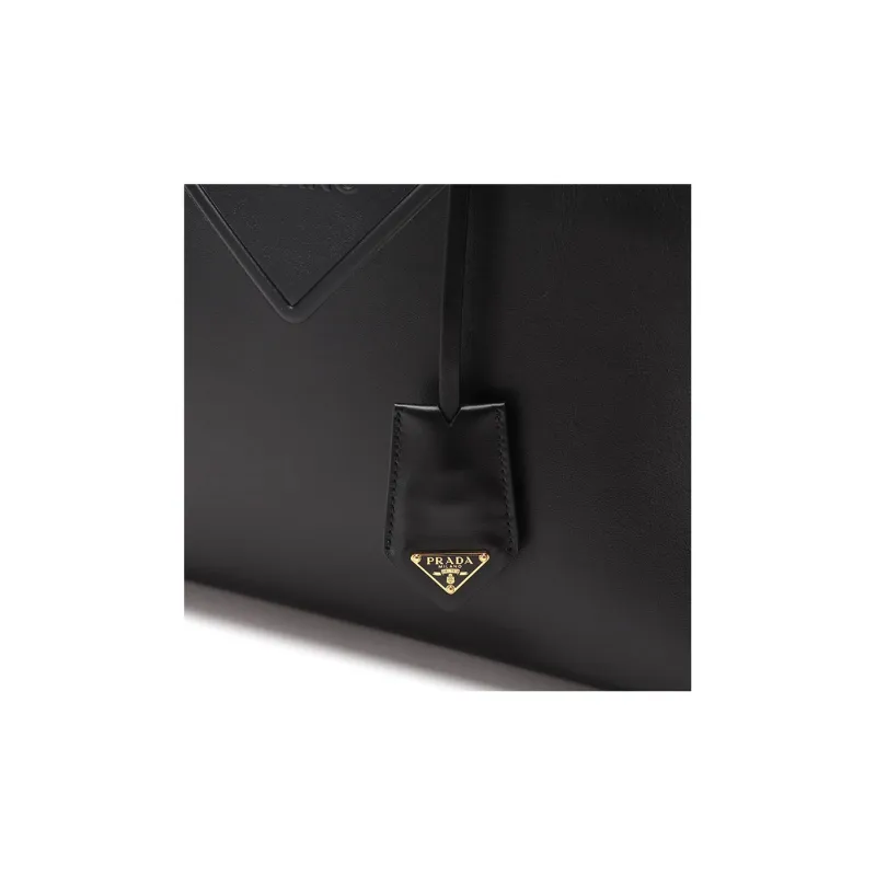 PRADA Leather Tote Bag Shopping Bag Crossbody Bag Shoulder Bag Regular Women's Black-7