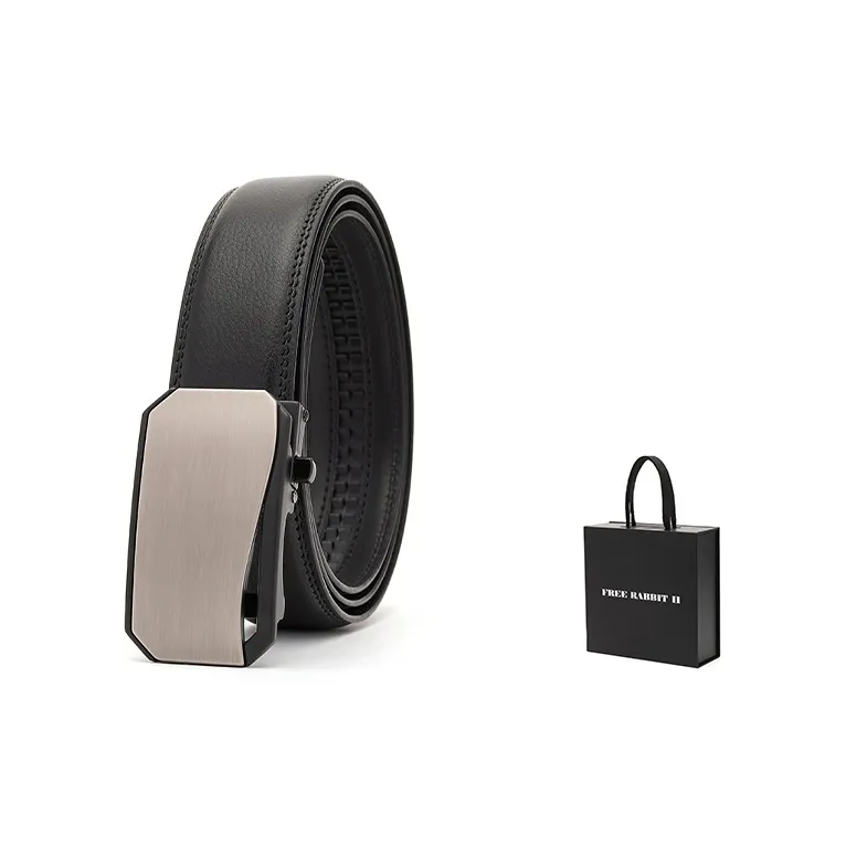 FREE RABBITⅡ Young And Middle Aged Belt Business Automatic Buckle Cow Leather Leather Belts Men's Width  3.5cm-12