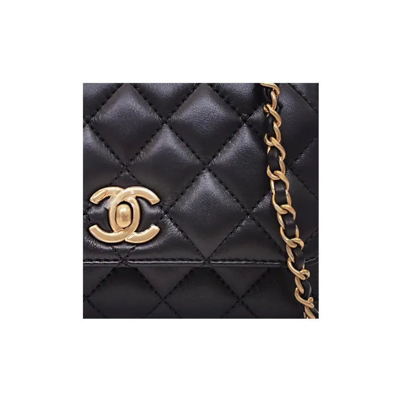 CHANEL Coco Handle Sheepskin Shoulder Bag, Crossbody Bag, Handbag Mini Women's Black-2