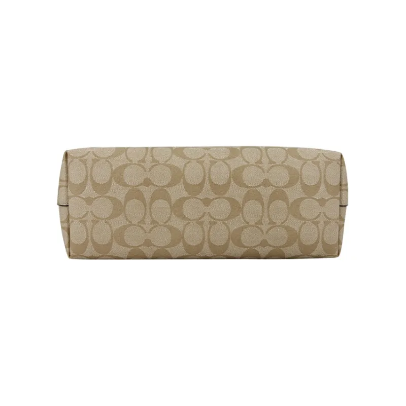 COACH Tote 30 Monogram Tote Shoulder Bag Women's Khaki White-11