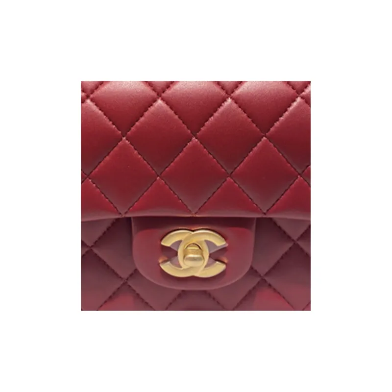 CHANEL Classic Flap CF Sheepskin Shoulder Bag, Crossbody Bag, Handbag Women's Burgundy-1