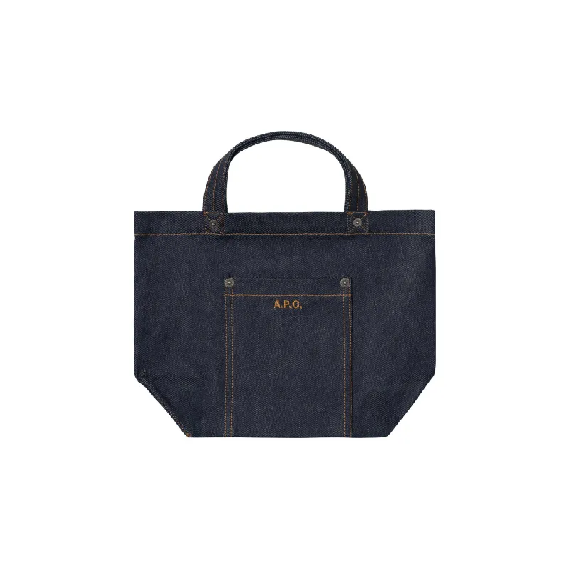 A.P.C Cotton Tote Bag, Shopping Bag, Handbag Mini Women's Blue-0
