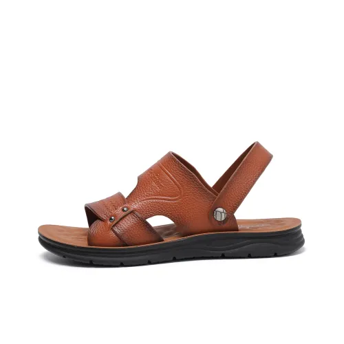 TRUMPPIPE Beach Sandals Men Yellow Brown