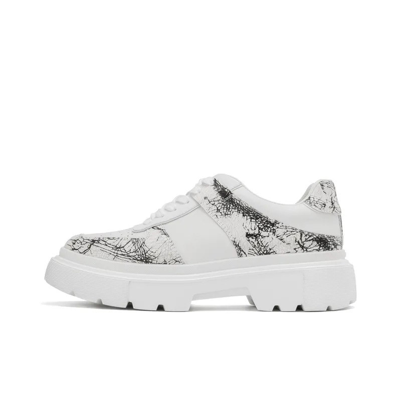 AOKANG Platform Shoes 3cm Women's White Black-0