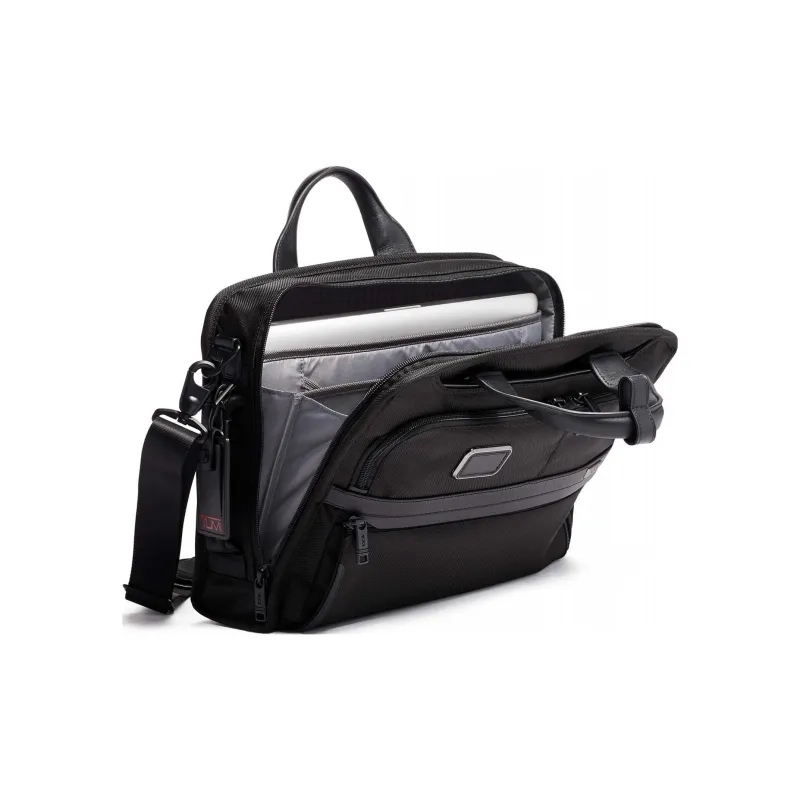 TUMI Alpha 3 Ballistic Nylon Laptop Bag Portable Crossbody Briefcase Large Size Men's Black-2