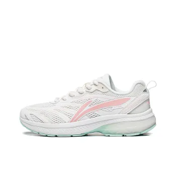 LiNing Chandelier Anti Slip And Wear Resistant Breathable Low Top Running Shoes Women's White Cyan Pink