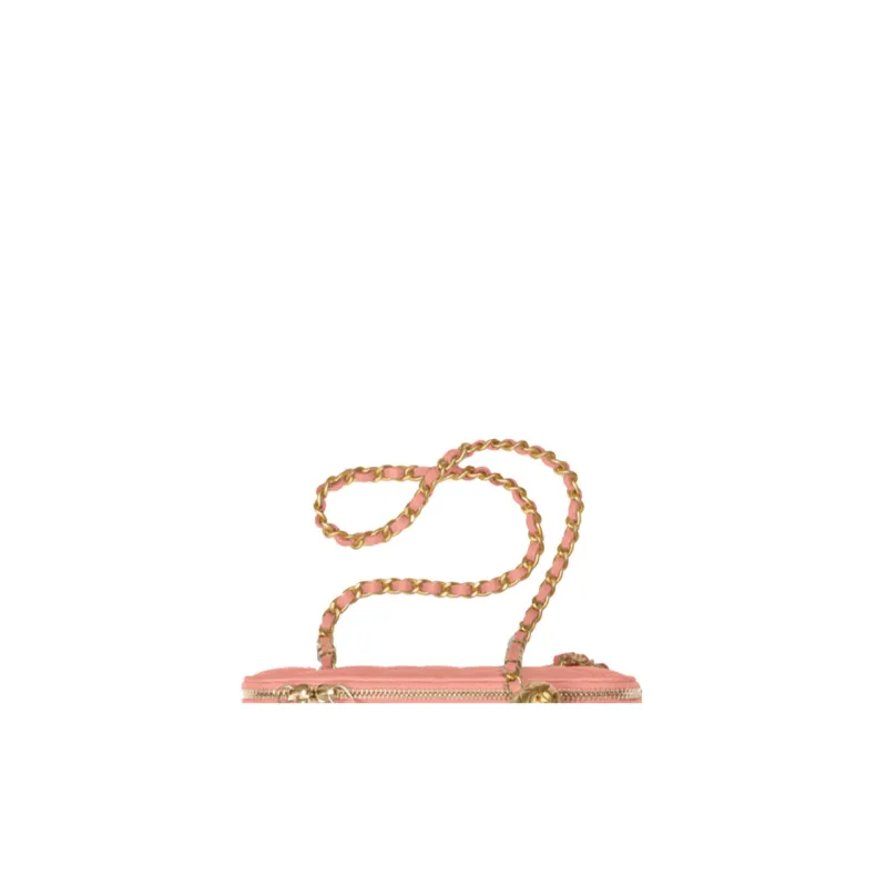CHANEL Sheepskin Long Box Bag, Shoulder Bag, Crossbody Bag Women's Dried Rose Pink-1