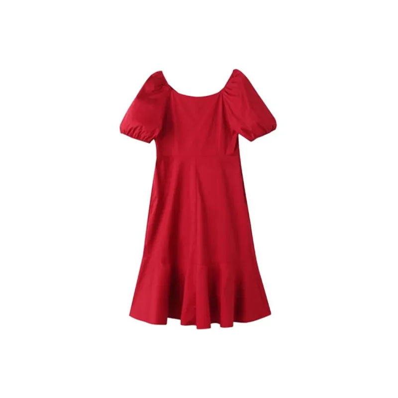 GOELIA Short Sleeved Dress Women's Pepper Red-1