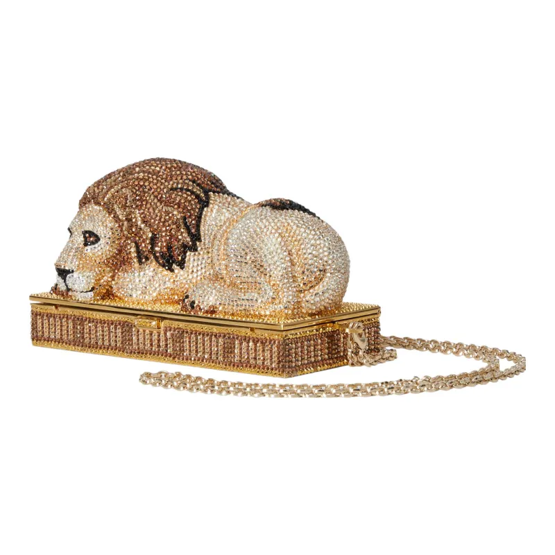 GUCCI JDITH LEIBER Collaboration Crystal Clutch Women's Gold-1
