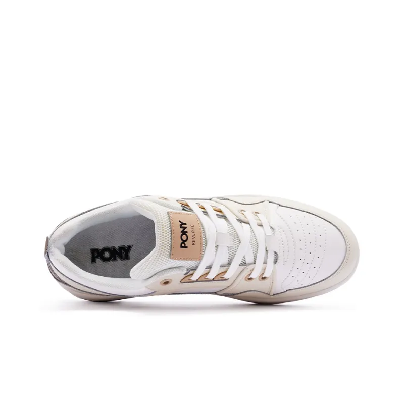PONY Reverse Low Top Skateboard Shoes Unisex Ecru-2