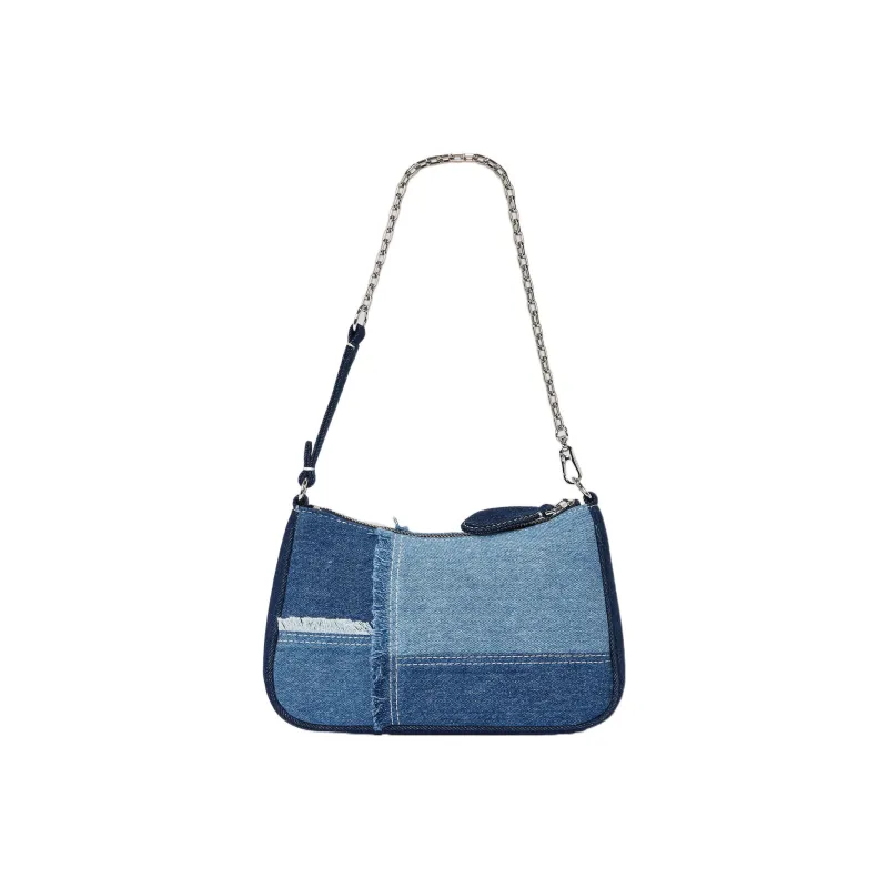 KARL LAGERFELD Amber Valletta Collaboration Cotton Handbag Shoulder Bag Women's Blue-1