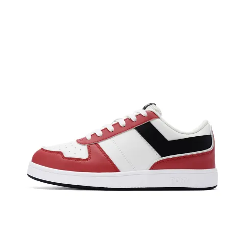 Pony Street Series Skateboard Shoes Unisex Low-Top Red/White