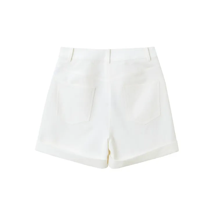 OVV Casual Shorts Women's Ecru Solid Color 06-1