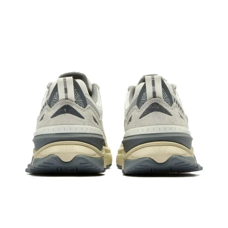 QIAODAN Era Cushioned Slip-Resistant Breathable Low-Top Chunky Sneakers Men's White Gray-2