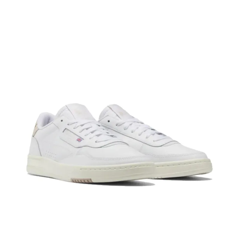 Reebok Court Peak Anti Slip Wear Resistant Low Top Skateboard Shoes Unisex White Beige-1
