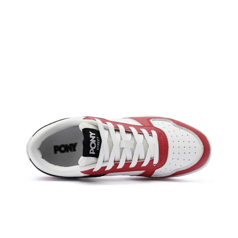 PONY Street Series Low Top Skateboard Shoes Unisex Red White-3