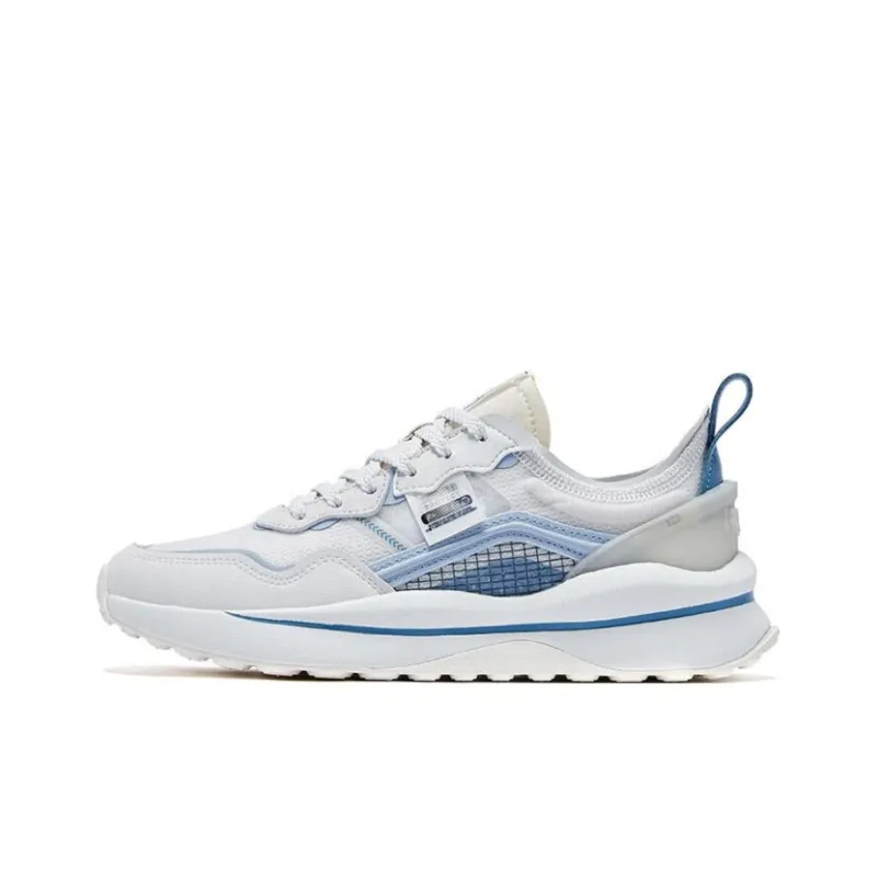 QIAODAN Slip Resistant Breathable Low Top Sports Casual Shoes Women's White Gray Blue-0