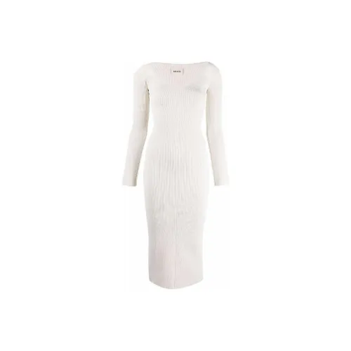 KHAITE Pia Ribbed-knit Midi Dress