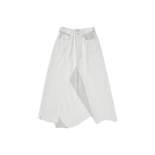 MOUSSY Denim Long Skirts Women's White