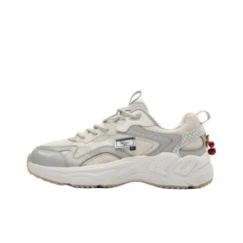 QIAODAN Height Increasing Lightweight Low Top Running Shoes Women's Gray White
